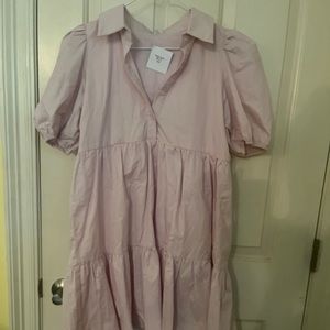 NWT Medium women's TCEC pink cotton dress
